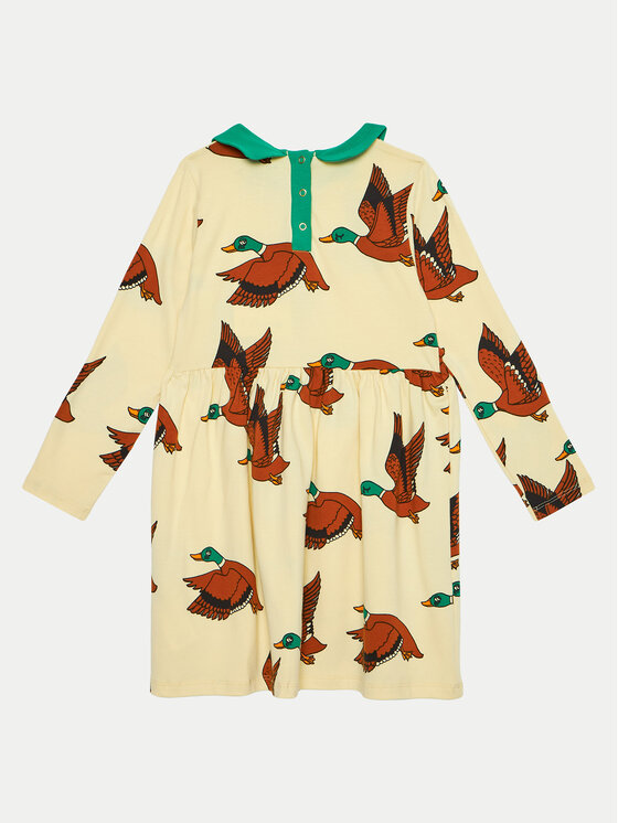 MINI RODINI Mini Rodini Sukienka codzienna Ducks 2275012123 Żółty Regular Fit