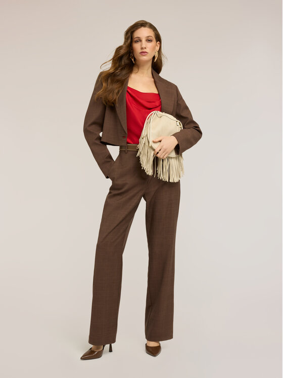 Motivi Motivi Pantaloni di tessuto P03FQ004733N0V2 Marrone Over Fit