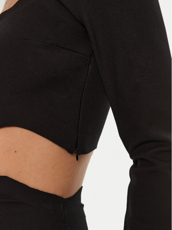 STAUD STAUD Bluză Corde R24P1122PT Negru Slim Fit
