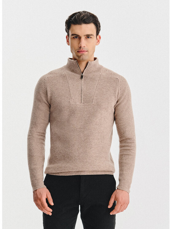 Pako Lorente Pako Lorente Sweter P25WP-2X-011 Beżowy Classic Fit