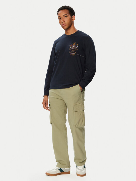 Aeronautica Militare Aeronautica Militare Тениска с дълъг ръкав 262TS2573UJ00703 Тъмносин Regular Fit