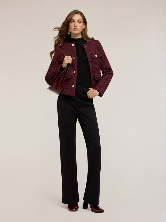 Motivi Motivi Spodnie materiałowe P094Q004173N033 Czarny Flare Fit