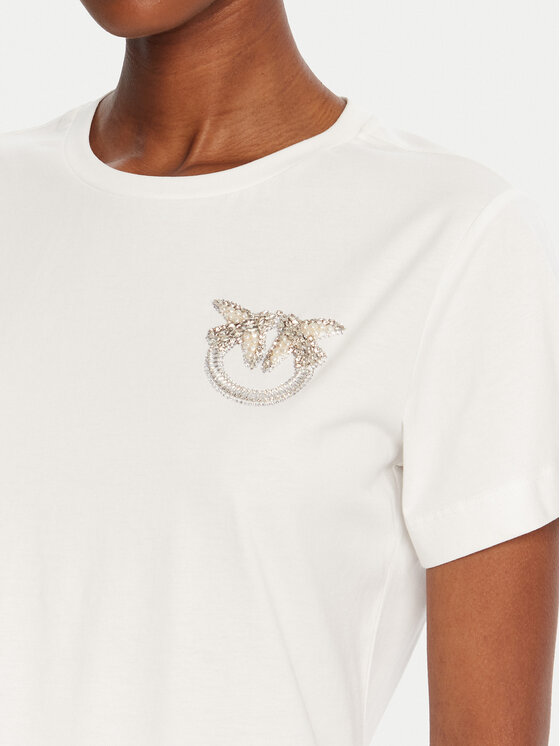 PINKO PINKO T-Shirt Quentin 103320 A2RN Bílá Regular Fit