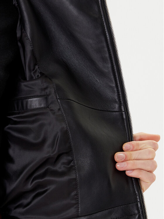 BOSS BOSS Geacă de piele Sayuri 50548471 Negru Regular Fit