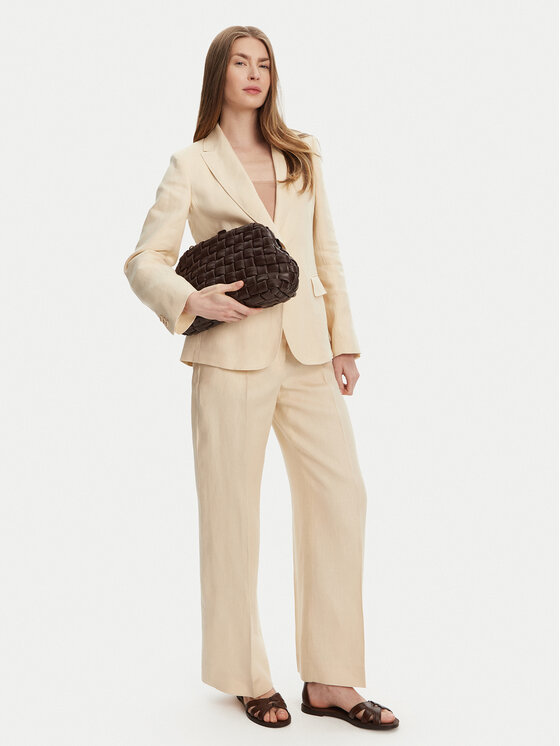 Weekend Max Mara Weekend Max Mara Kalhoty z materiálu Malizia 2515131052 Écru Regular Fit