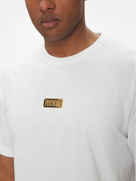 Versace Jeans Couture Versace Jeans Couture T-krekls 78GAHT08 Balts Regular Fit