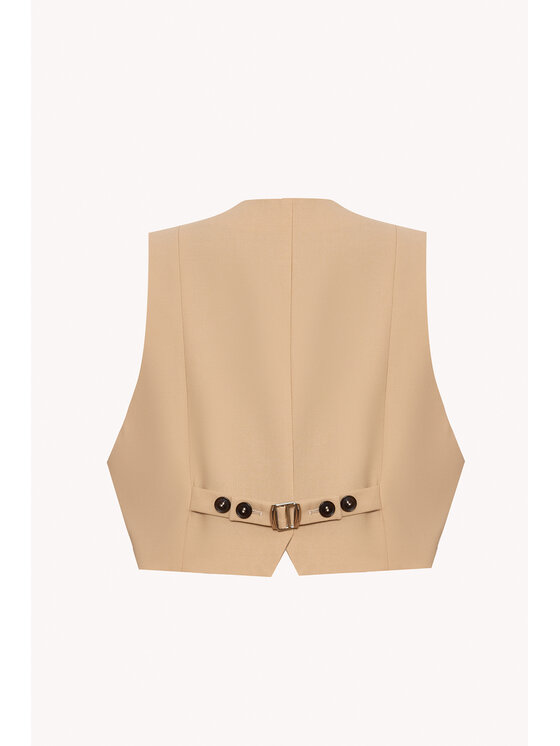 Epuzer Epuzer Gilet Dune wool Beige Standard Fit