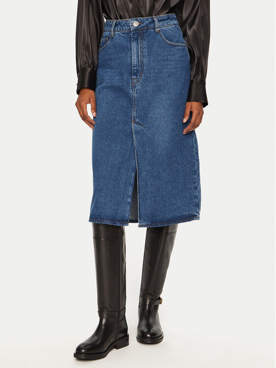 AMI PARIS Gonna di jeans FSK235.DE0031 Blu Regular Fit, taglia : 28