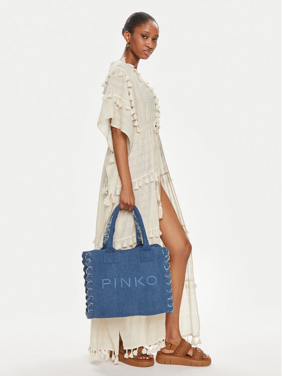 PINKO Pinko Geantă Beach Shopping PE 24 PLTT 100782 A1WT Bleumarin