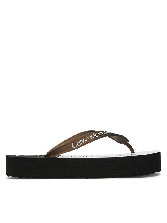 Calvin Klein Jeans Infradito Beach Sandal Flatform Monologo YW0YW01617 Nero Modivo