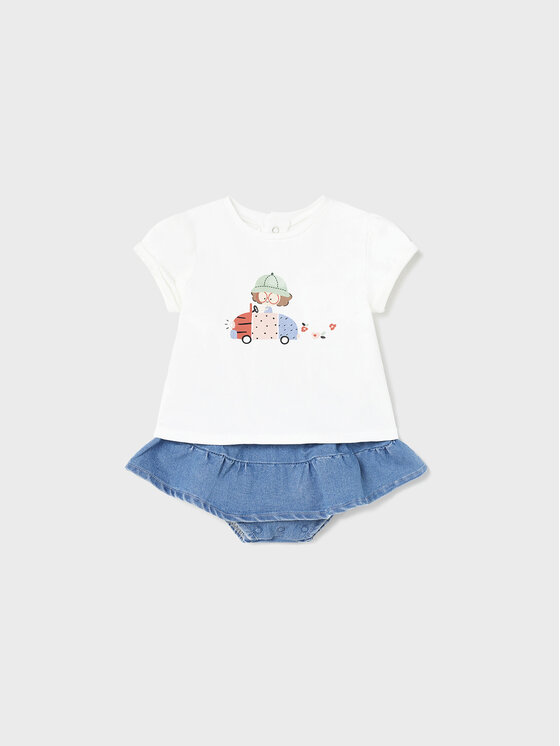 Mayoral Mayoral Komplet bluza in krilo 1831 Pisana