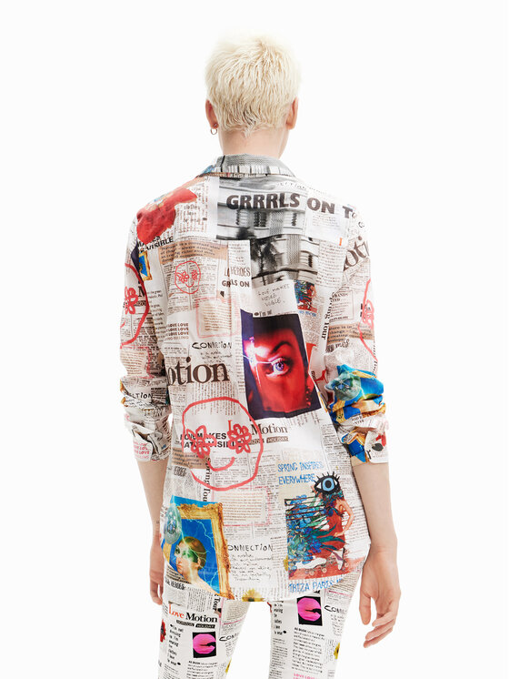 Desigual Desigual Ing Newspaper 23SWCW24 Színes Regular Fit