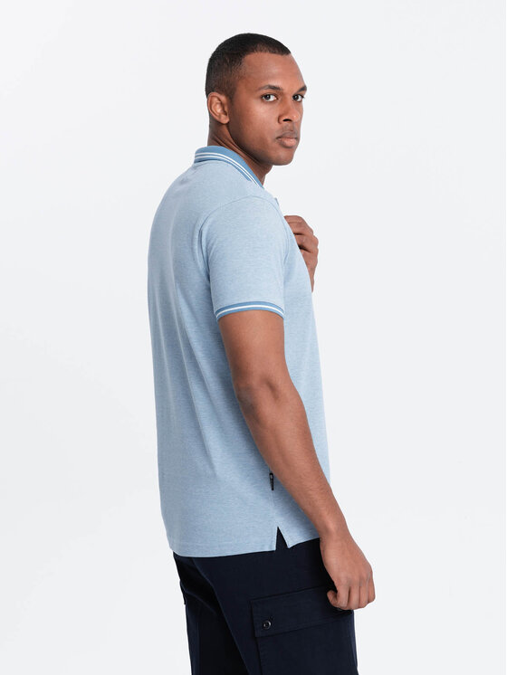 Ombre Ombre Polokošile OM-POSS-0109 Modrá Regular Fit