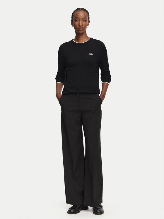 KARL LAGERFELD KARL LAGERFELD Pulover B3W18037 Črna Regular Fit