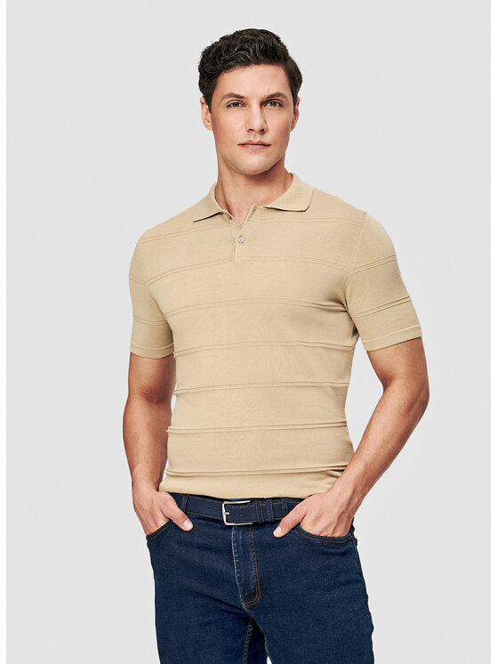 Pako Lorente Pako Lorente Polo P26SF-TX-009 Beżowy Classic Fit