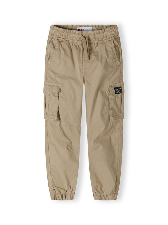 Spodnie cargo MINOTI, Rozmiar 110/116, Beżowe, 23pant44