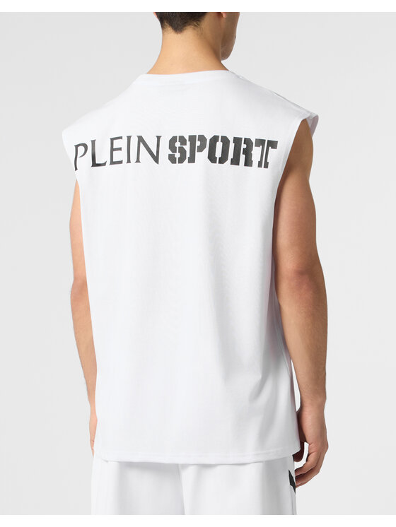 Plein Sport Plein Sport Tank top 28357 Biały Regular Fit