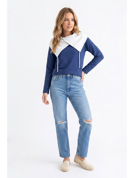 FIGL FIGL Bluza M1365 Granatowy Regular Fit