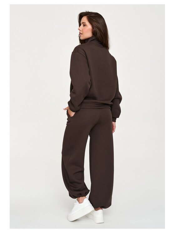 Makadamia Makadamia Dres M946 Brązowy Loose Fit