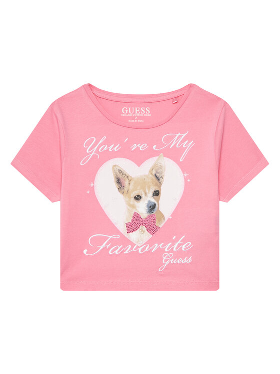 Guess T-Shirt J5YI08 K6YW4 Różowy Regular Fit