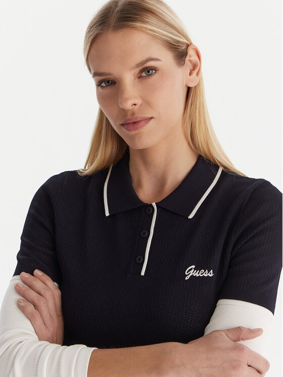 Guess Guess Polo V5GP00Z3D60 Granatowy Slim Fit
