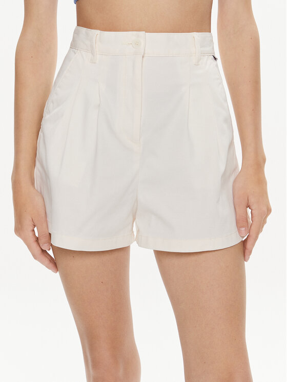 Tommy Jeans Tommy Jeans Pantaloncini di tessuto Claire DW0DW17775 Bianco Regular Fit