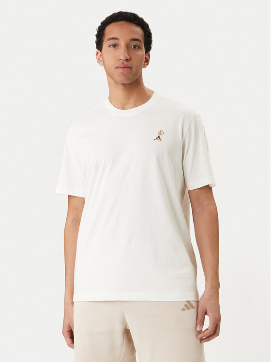 adidas adidas Tričko Lux Coffee Cafe Pour Graphic KB4845 Biela Loose Fit