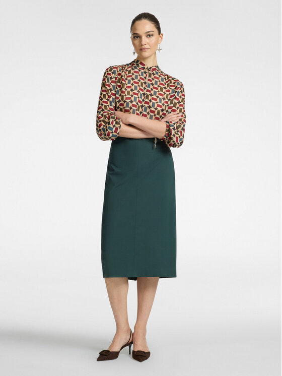 Elena Mirò Elena Mirò Gonna midi 1802Z000056N035 Verde Slim Fit