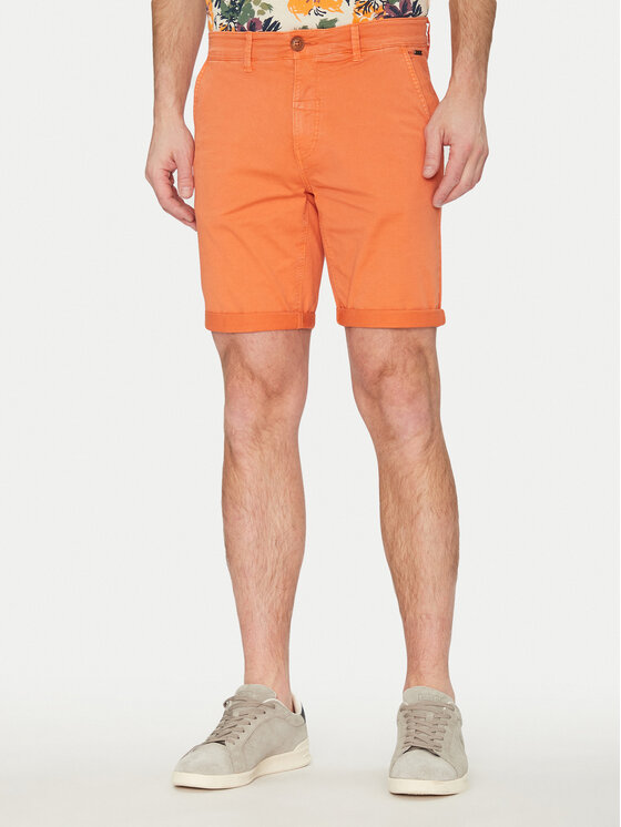 Blend Bavlnené šortky 20717939 Oranžová Regular Fit