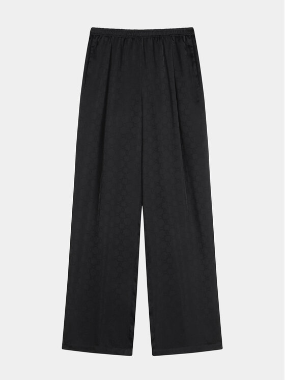 MARI PRETI MARI PRETI Pantaloni di tessuto MONOGRAM M OBSIDIAN Nero Wide Leg