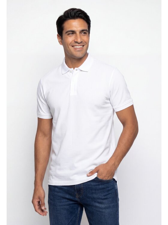 Pako Lorente Pako Lorente Polo B24WH-TX-001 Biały Regular Fit
