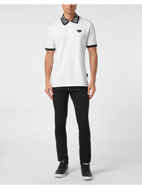 PHILIPP PLEIN PHILIPP PLEIN Polokošile 9409 Bílá Slim Fit