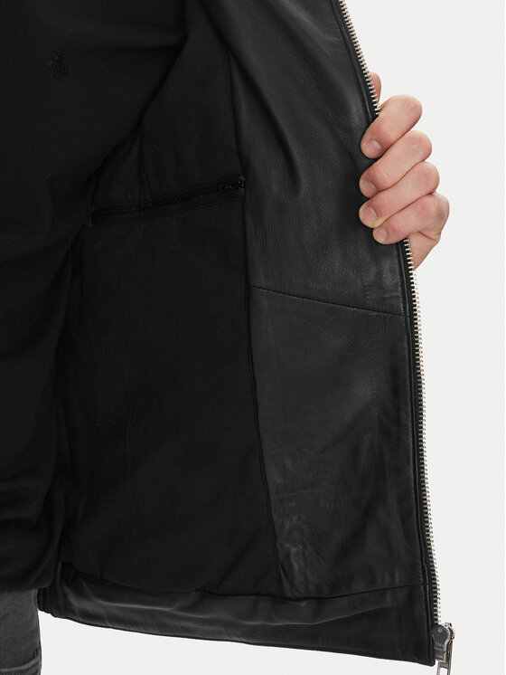 Serge Pariente Serge Pariente Lederjacke Couture Schwarz Slim Fit