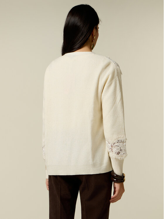 Oltre Oltre Cardigan M521J005775N011 Bianco Regular Fit
