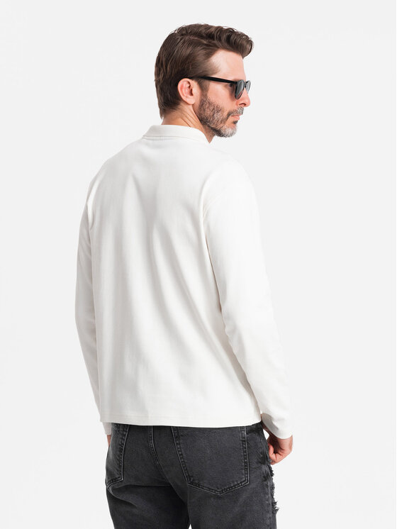 Ombre Ombre Longsleeve OM-POLS-0130 Biały Regular Fit
