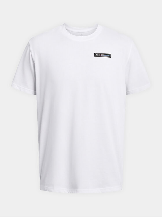 Under Armour Under Armour T-särk Ua Hw Armour Label Ss 1382831-100 Valge Loose Fit