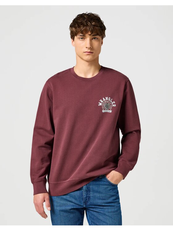 Wrangler Wrangler Felpa CREWNECK SWEAT SHIRT Rosso Regular Fit