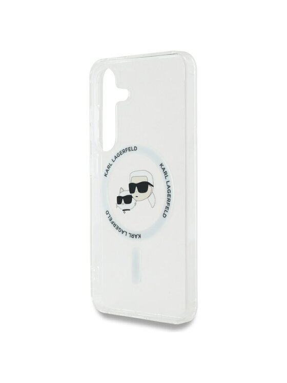 KARL LAGERFELD KARL LAGERFELD Etui na telefon Button Karl & Choupette Heads Printed Logo Biały