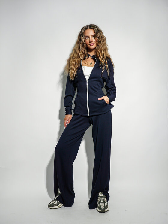 LilaLou LilaLou Dres Coce Granatowy Regular Fit