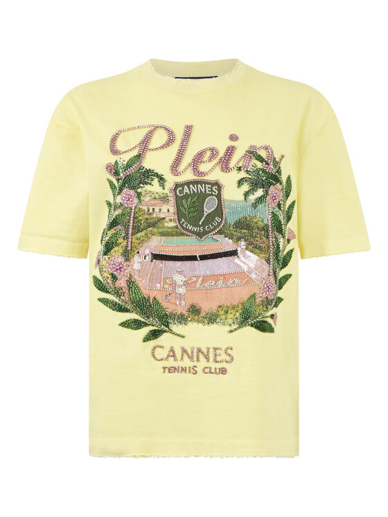 PHILIPP PLEIN PHILIPP PLEIN T-Shirt 30524 Żółty Over Fit