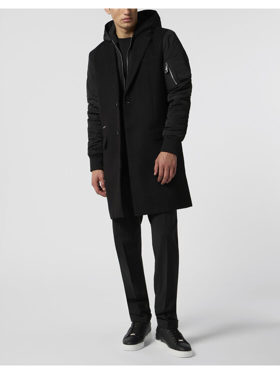 PHILIPP PLEIN PHILIPP PLEIN Płaszcz zimowy 28625 Czarny Regular Fit