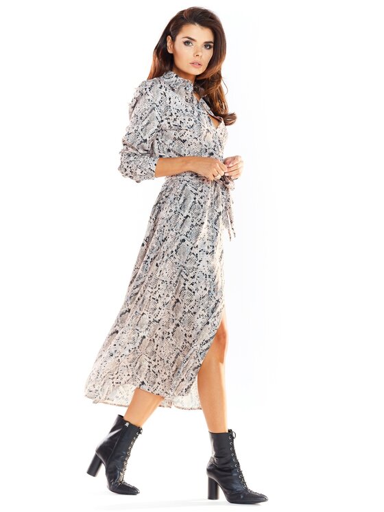 Awama Awama Vestito chemisier A324 Grigio Basic Fit