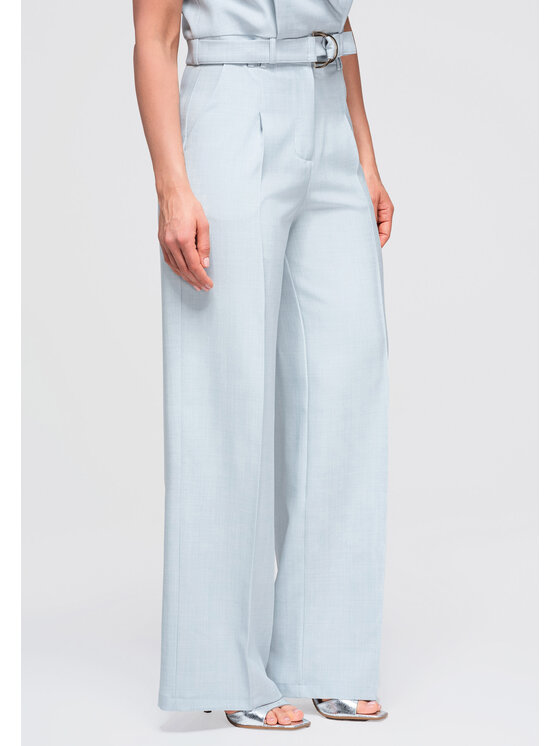 Ombre Ombre Spodnie materiałowe OW-PA-E0013 Niebieski Relaxed Fit
