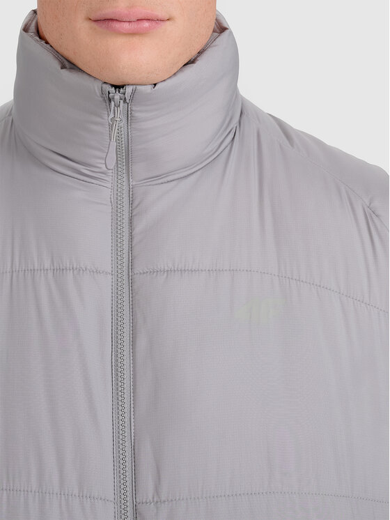 4F 4F Kamizelka MIDSHOP TEXTILE Szary Regular Fit