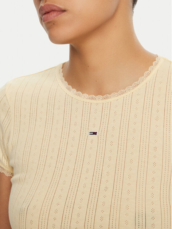 Tommy Jeans Tommy Jeans T-särk DW0DW19493 Kollane Slim Fit