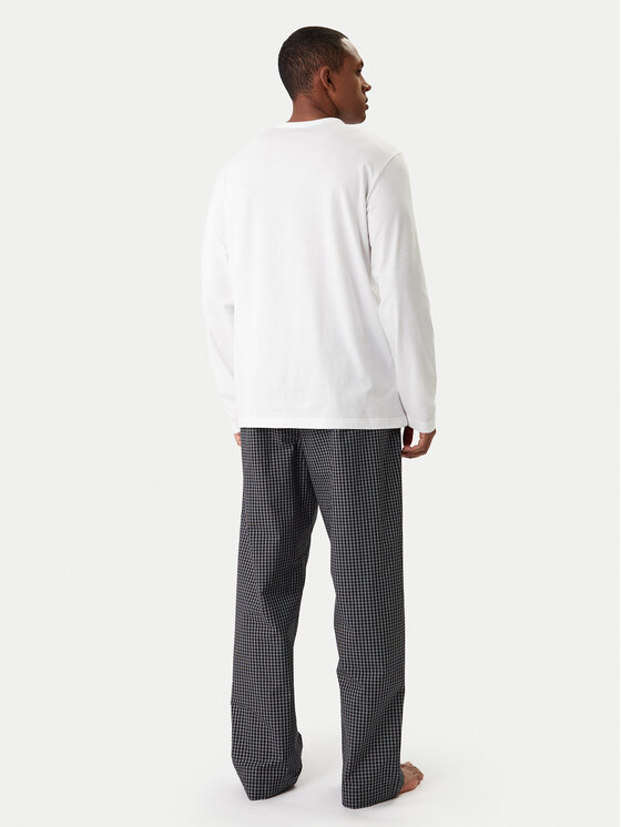 Calvin Klein Calvin Klein Pijama Ls Tee LV00NM2953 Alb Regular Fit