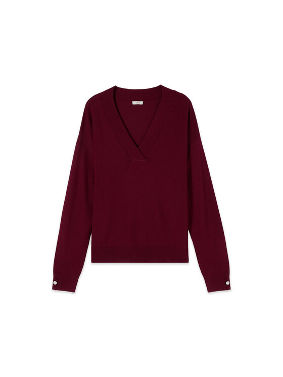 Oltre Oltre Sweter M306J005560N016 Bordowy Regular Fit