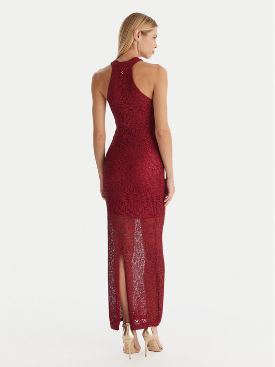 Guess Guess Rochie tricotată W5YK48 Z37G0 Vișiniu Slim Fit