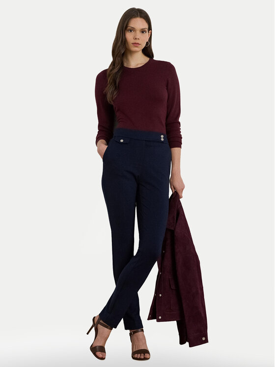 LAUREN RALPH LAUREN LAUREN RALPH LAUREN Hlače iz tkanine 200980023002 Mornarsko modra Straight Fit