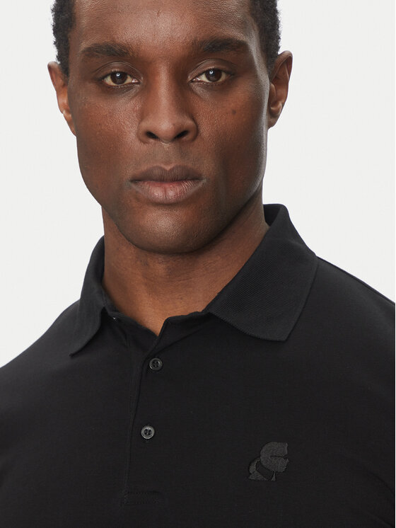 KARL LAGERFELD KARL LAGERFELD Pólóing 745750 500221 Fekete Regular Fit